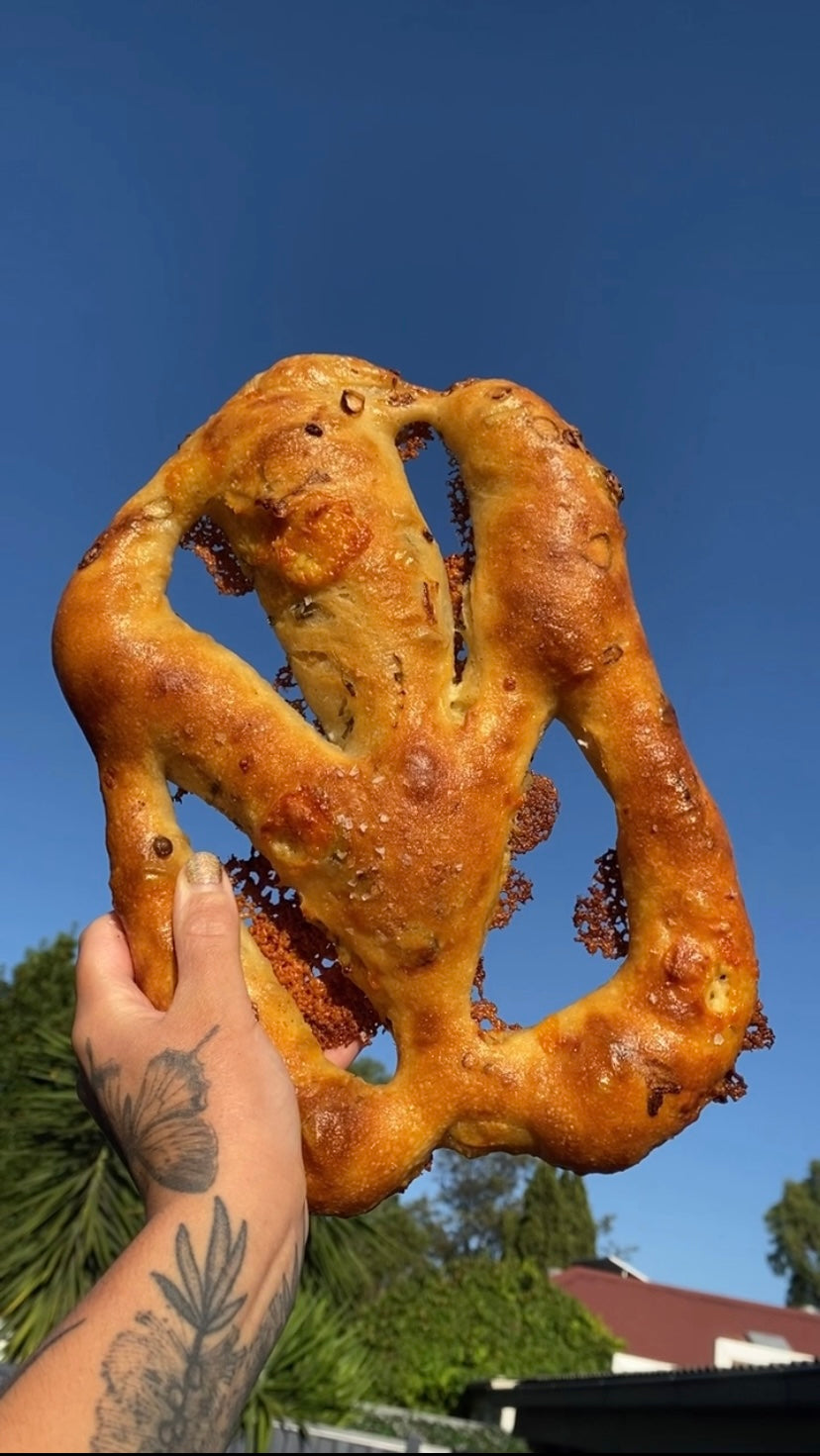 Cheddar & Spring Onion Fougasse